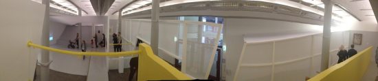 Panoramic photo of Claud Parent's architectural intervention in the Tate Liverpool