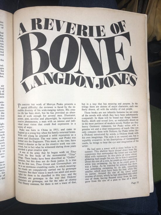 Langdon Jones article from New Worlds