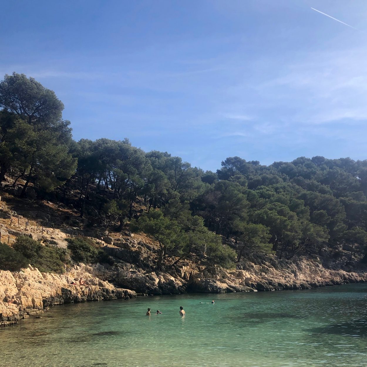 Swimming in Calanque de Port Pin in France